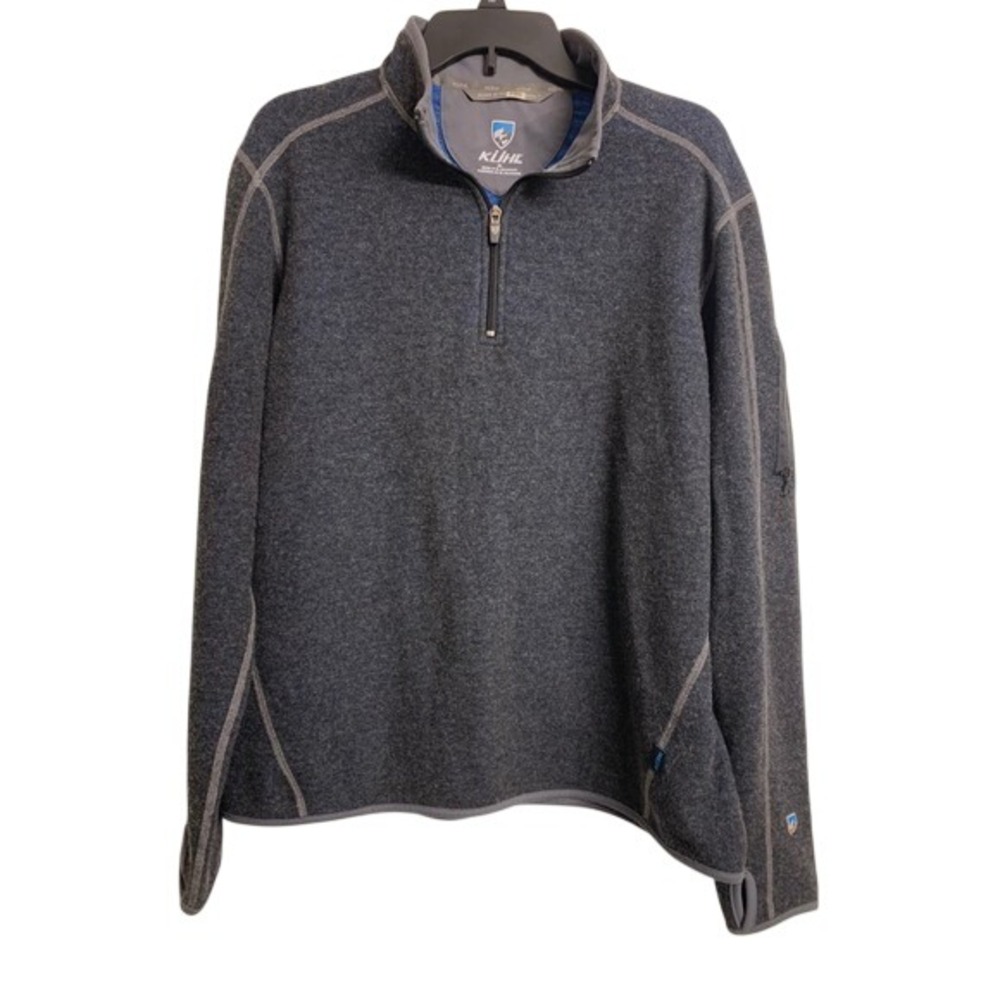Kuhl Chianti Fleece Womens Medium Gray‎ Wool Blend 1/4 Zip Pullover Sweater